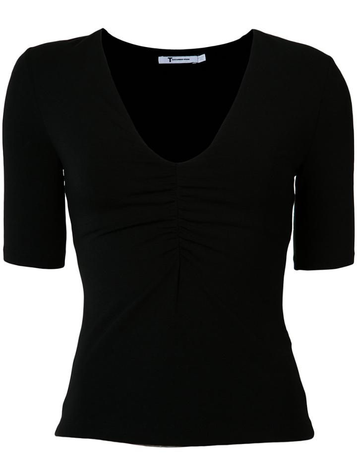 T By Alexander Wang Deep V-neck T-shirt - Black