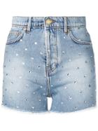 Alexandre Vauthier Crystal Embellished Denim Shorts - Blue