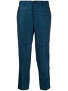 Berwich Houndstooth Cropped Trousers - Blue