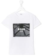 Msgm Kids Printed T-shirt, Boy's, Size: 10 Yrs, White
