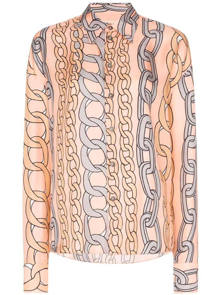 Marni Chain Print Button Down Shirt - Pink