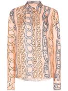 Marni Chain Print Button Down Shirt - Pink