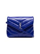 Saint Laurent Sl Blu Qultd Lthr W/ Silv Hrdwre - Blue