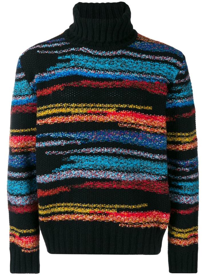 Missoni Intarsia Roll Neck Jumper - Black