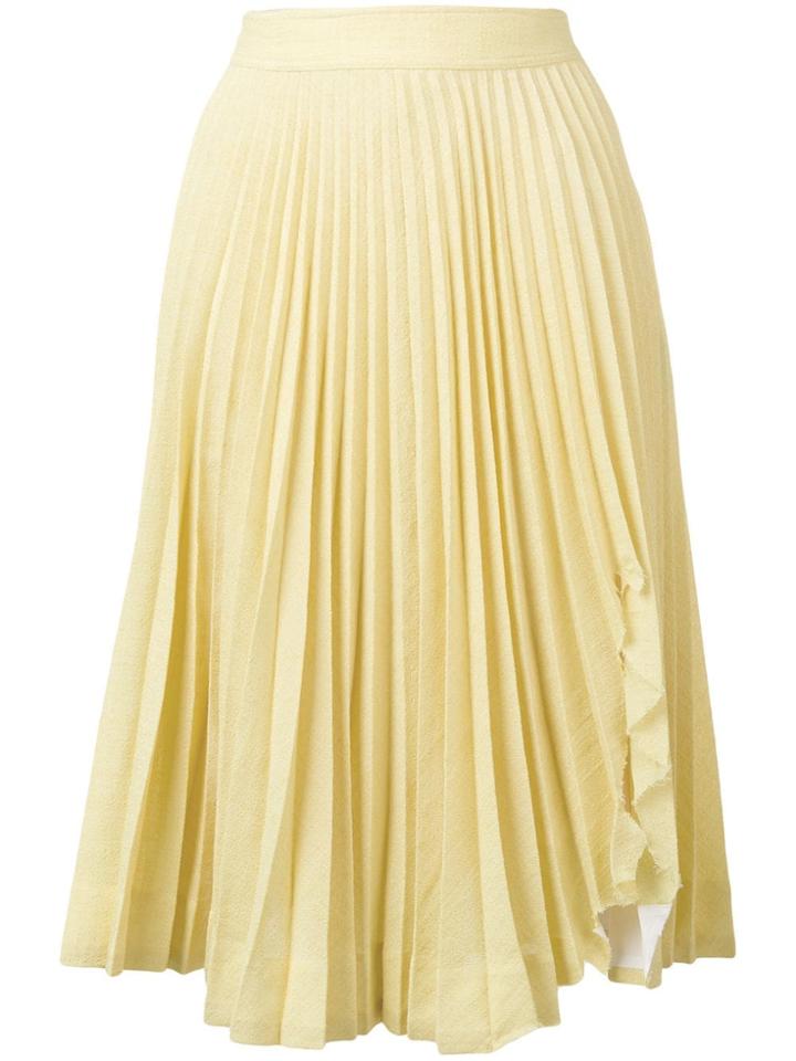Calvin Klein 205w39nyc Pleated Midi Skirt - Yellow