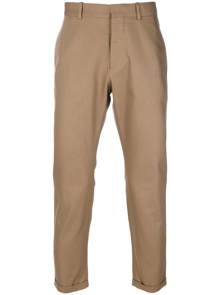 Marni - Cropped Chino Trousers - Men - Cotton - 46, Brown, Cotton