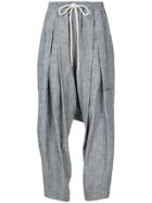 Bassike Striped Drop Crotch Trousers - Blue
