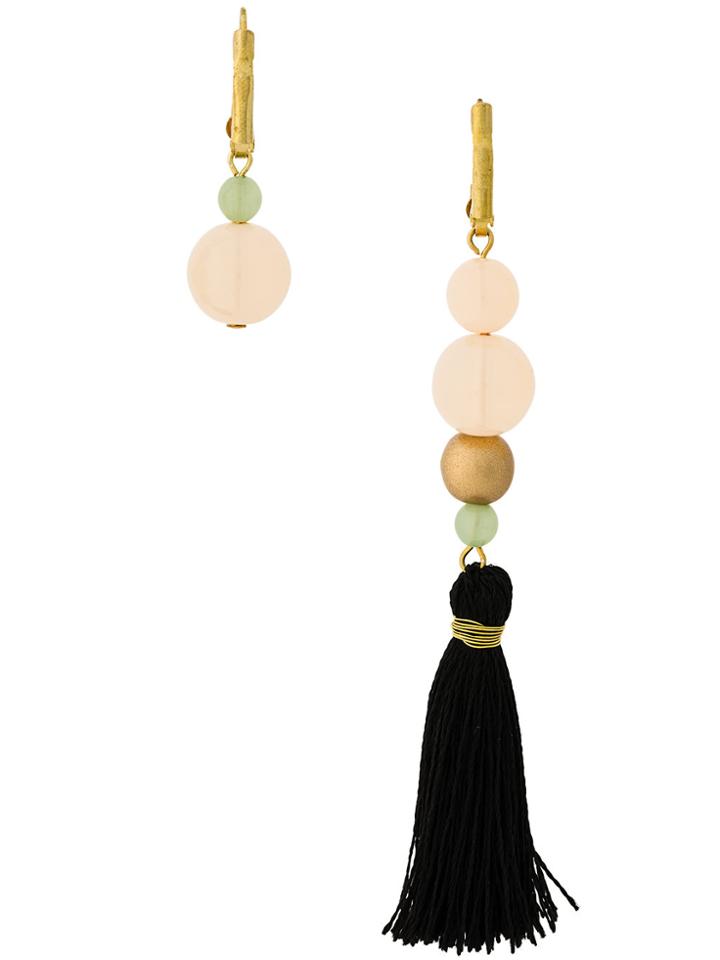 Forte Forte Asymmetric Tassel Earrings - Black