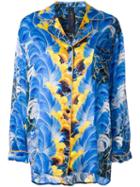 Romance Was Born 'rococo Plume' Pyjama Shirt, Women's, Size: 8, Blue, Silk