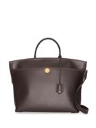 Burberry Leather Society Top Handle Bag - Brown