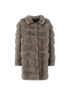 Simonetta Ravizza - Oversized Coat - Women - Silk/mink Fur - 46, Grey, Silk/mink Fur