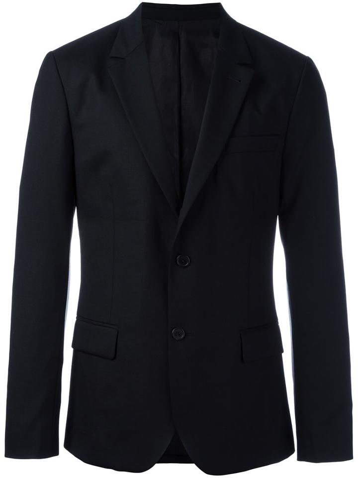 Ami Alexandre Mattiussi Lined 2 Button Jacket, Men's, Size: 44, Black, Cotton/acetate/wool