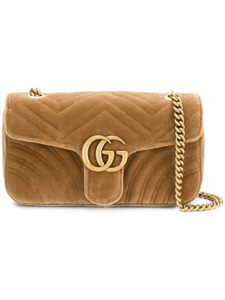 Gucci Gg Marmont Chain Shoulder Bag - Neutrals