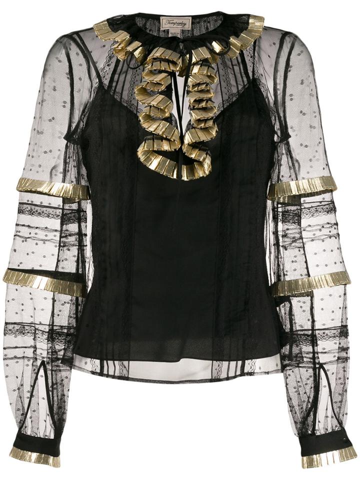Temperley London Phantom Sheer Effect Blouse - Black