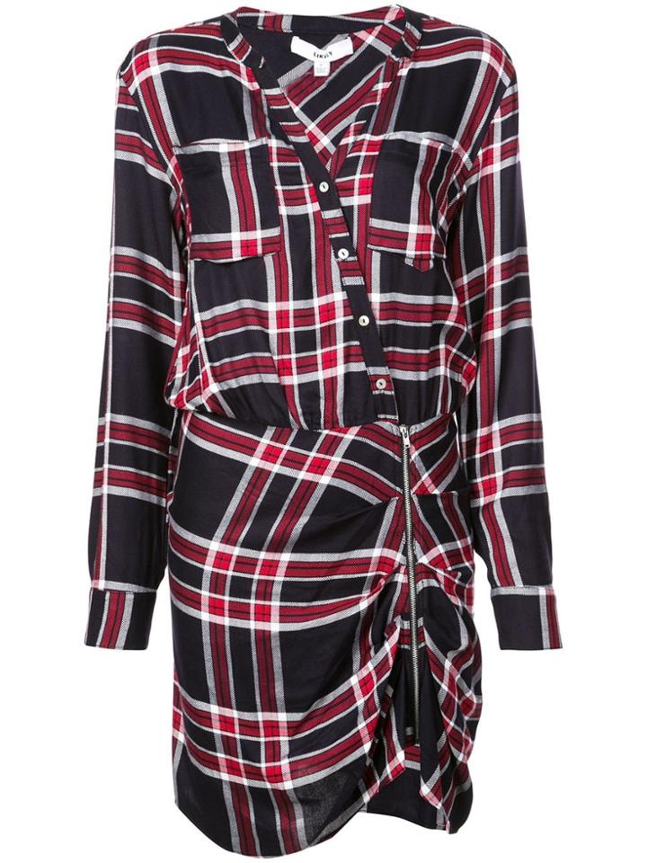 Likely Asymmetric Checked Dress - Black