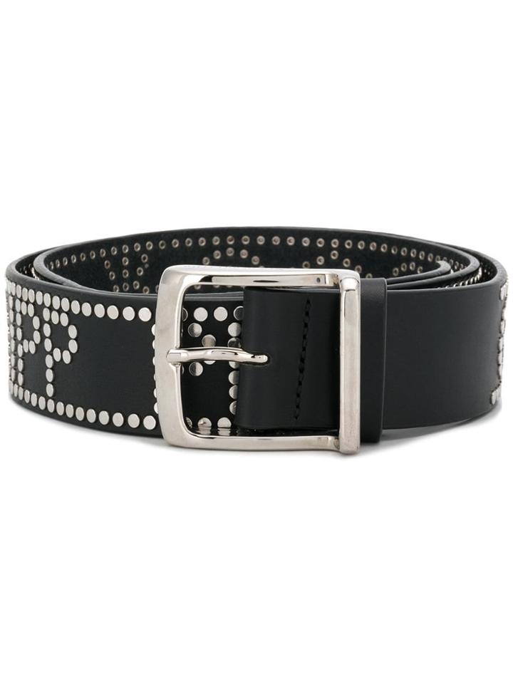 Philipp Plein Studded Buckle Belt - Black