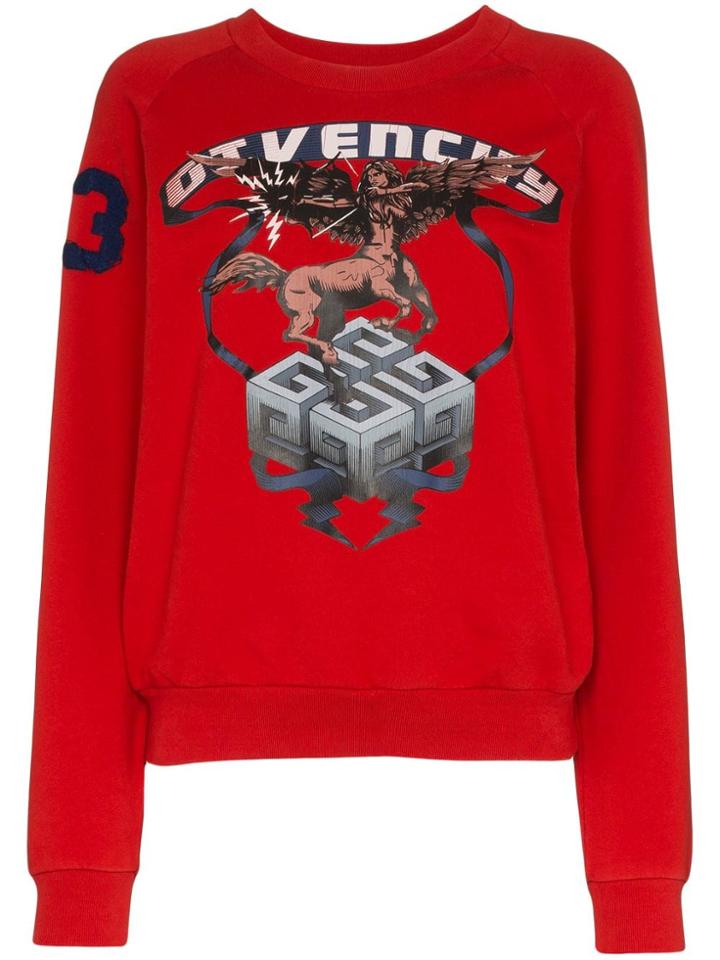 Givenchy Sagittarius Sign Print Cotton Sweatshirt - Red