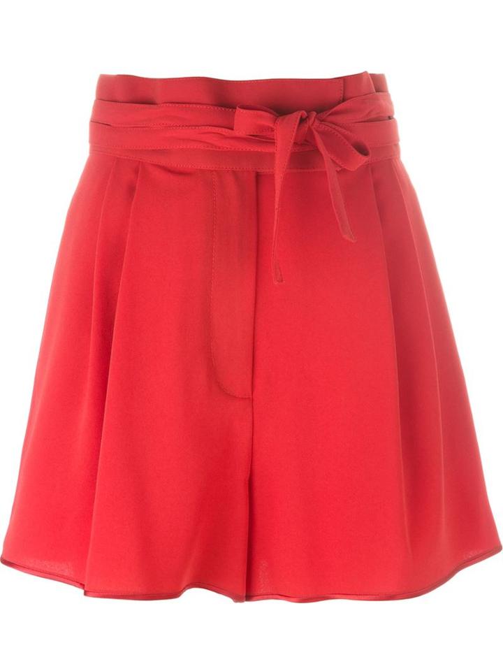 Marc Jacobs Wide Leg Shorts, Women's, Size: 4, Red, Polyester/triacetate