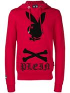 Philipp Plein X Playboy Logo Hoodie - Red