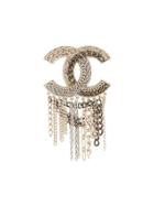 Chanel Vintage Cc Logos Brooch Pin Corsage - Silver