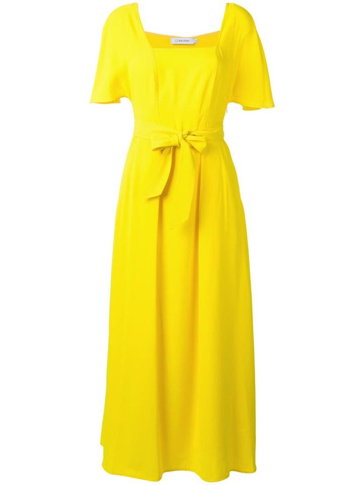 Calvin Klein Belted Maxi Dress - Yellow