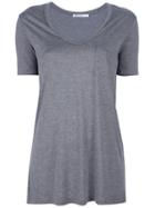 T By Alexander Wang Scoop Neck T-shirt, Women's, Size: Small, Grey, Cotton