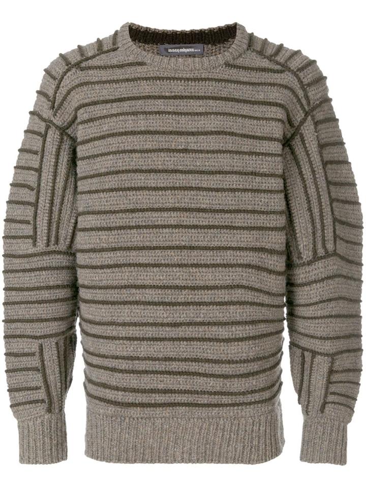 Issey Miyake Pre-owned Tonal Striped Jumper - Brown
