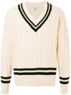 Kent & Curwen Chunky Knit V-neck Jumper - Yellow
