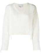 3.1 Phillip Lim Ribbon Weave Cropped Sweater - Neutrals