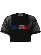 Alexander Wang Aaa Mesh Cropped T-shirt - Black