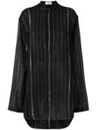Saint Laurent Striped Shirt Dress - Black