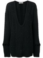 Philosophy Di Lorenzo Serafini Embellished Cable Knit Jumper - Black