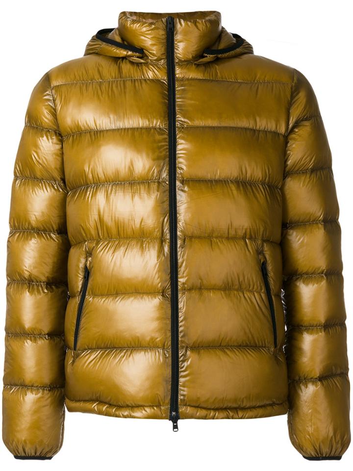 Herno Hooded Down Jacket - Yellow & Orange