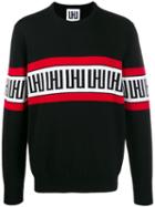 Les Hommes Urban Logo Panel Knit Jumper - Black