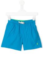 Ralph Lauren Kids Logo Embroidered Swim Shorts, Boy's, Size: 10 Yrs, Blue
