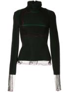 Y/project Contrasting Piping Detailed Jumper - Dark Green