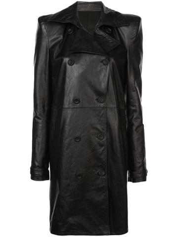 Unravel Project Double Breasted Coat - Black