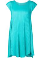 Pleats Please By Issey Miyake Pleated Shift Dress, Women's, Size: 3, Blue, Polyester