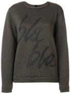 Odeeh Leopard And Word Print Jumper - Green