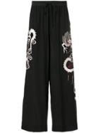 P.a.r.o.s.h. Dragon Embroided Trousers - Black