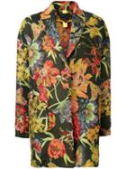 History Repeats Oversized Floral Blazer, Women's, Size: 44, Black, Cotton/polyester
