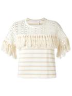 See By Chloé Fringed T-shirt - Nude & Neutrals