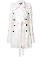 Ann Demeulemeester Belted Double-breasted Coat - White