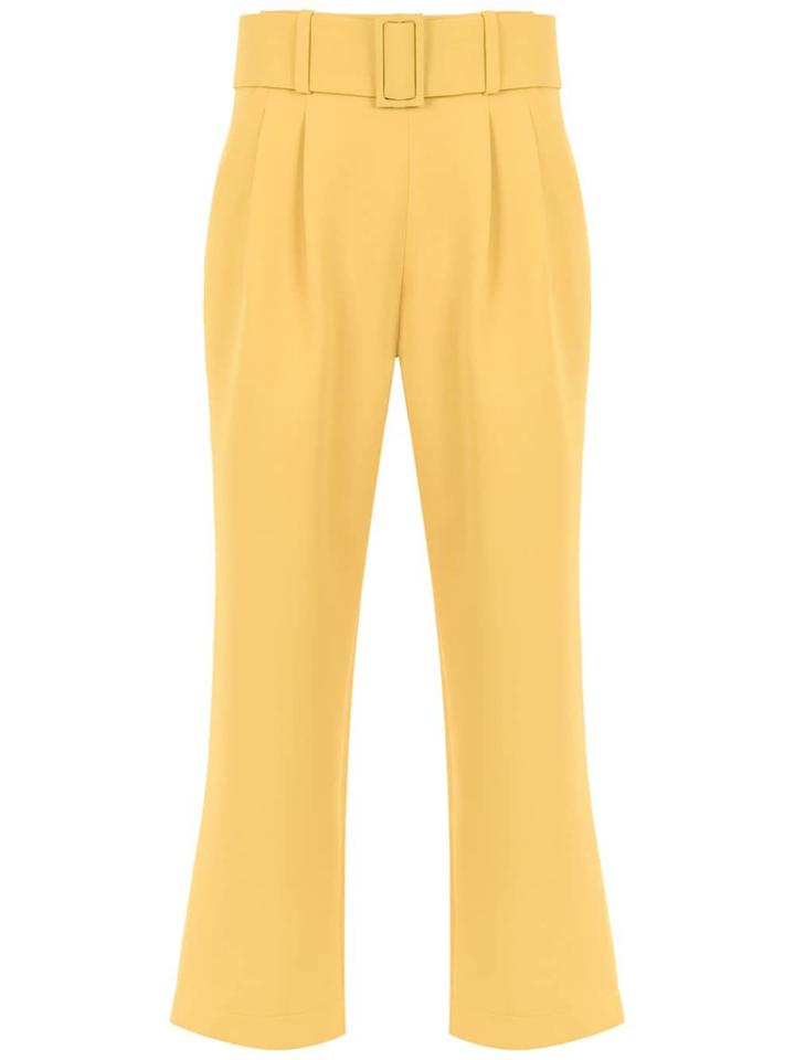 Egrey Belted Cropped Pants - Yellow & Orange