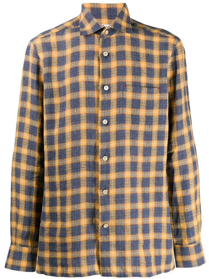 Kiton Check Shirt - Yellow