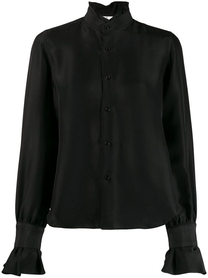 Comme Des Garçons Noir Kei Ninomiya Ruffled High-neck Shirt - Black