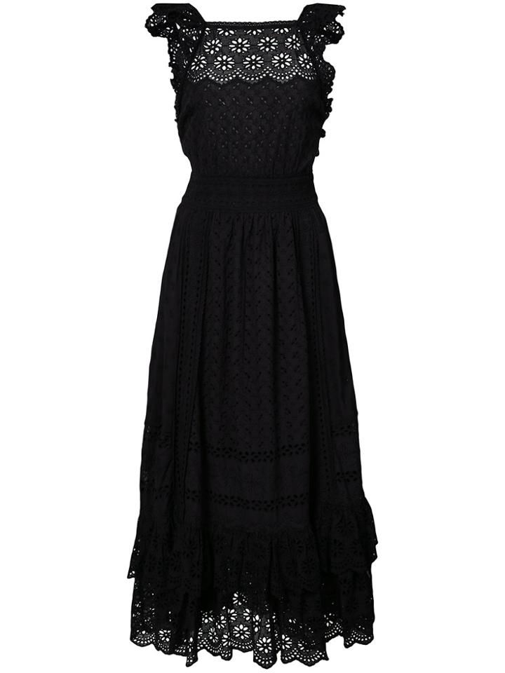 Ulla Johnson Willow Ruffled Eyelet Dress - Black