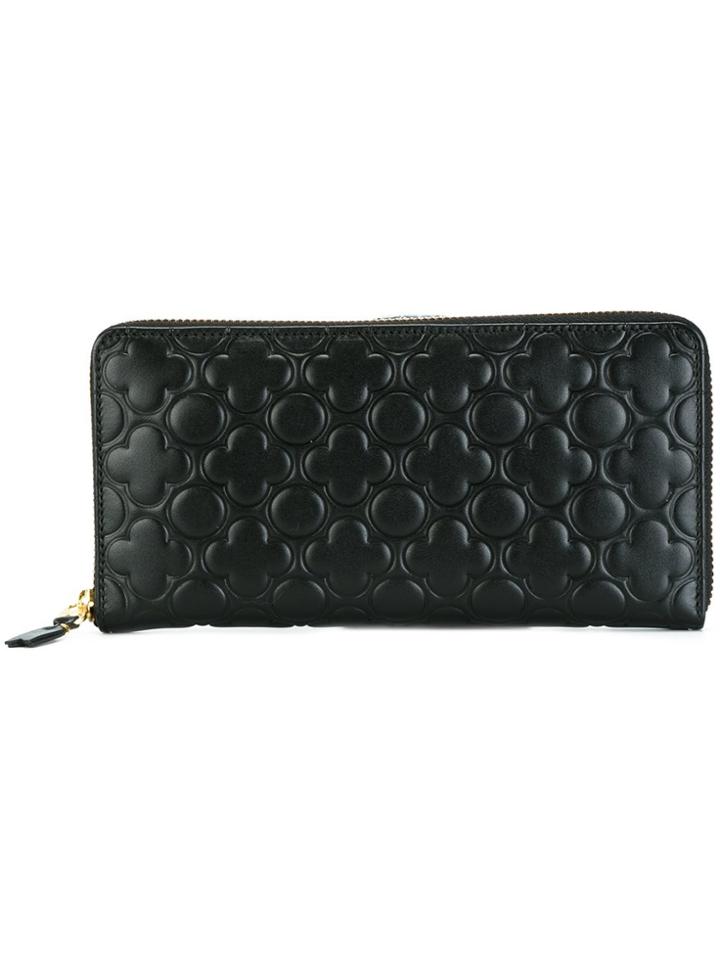 Comme Des Garçons Wallet Embossed Elongated Wallet - Black
