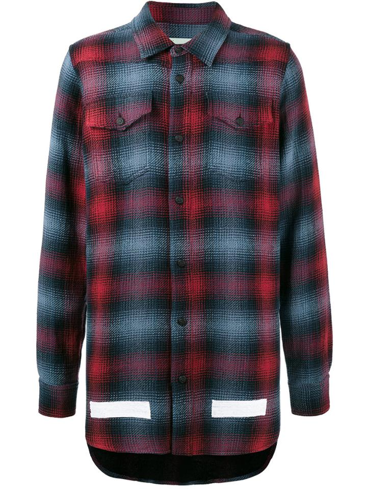 Off-white Brushstroke Plaid Shirt - Red