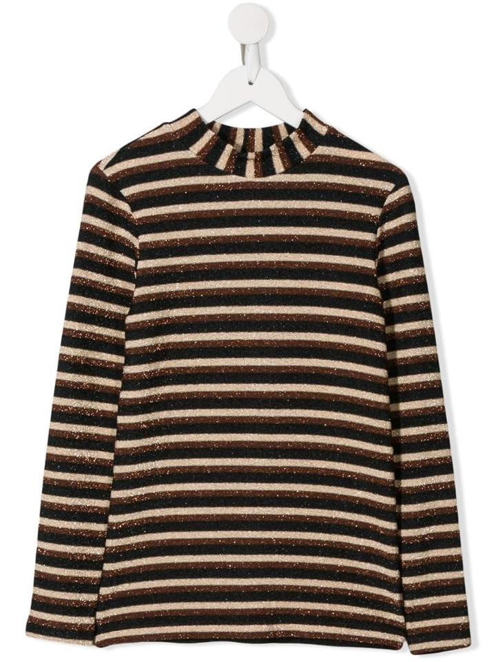 Caffe' D'orzo Teen Striped Long Sleeve Top - Brown